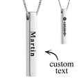 Spotify Code Necklace 3D Engraved Vertical Bar Necklace Gifts