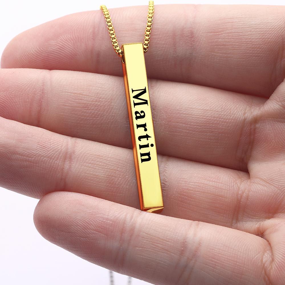 Spotify Code Necklace 3D Engraved Vertical Bar Necklace Gifts