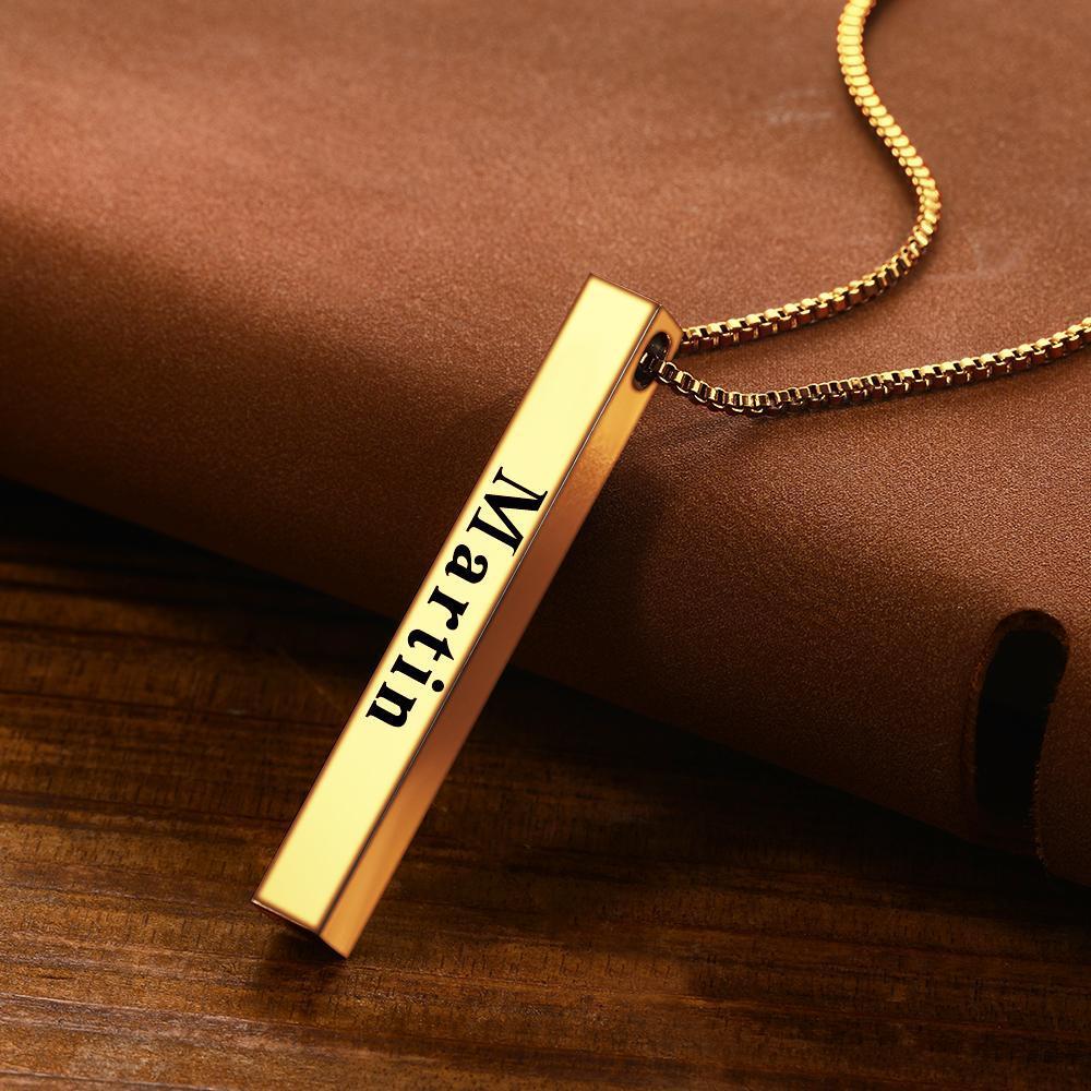 Spotify Code Necklace 3D Engraved Vertical Bar Necklace Gifts