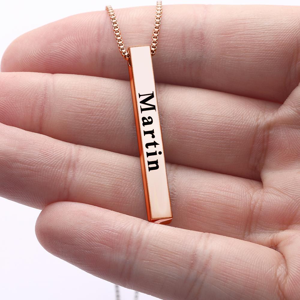Spotify Code Necklace 3D Engraved Vertical Bar Necklace Gifts