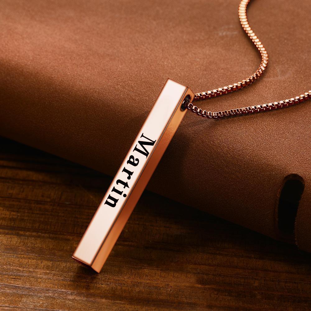 Spotify Code Necklace 3D Engraved Vertical Bar Necklace Gifts