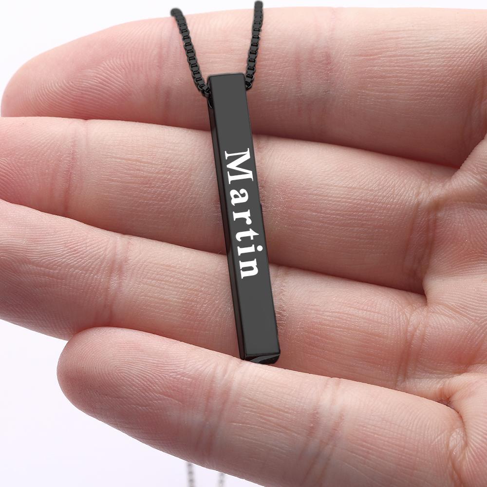 Spotify Code Necklace 3D Engraved Vertical Bar Necklace Gifts