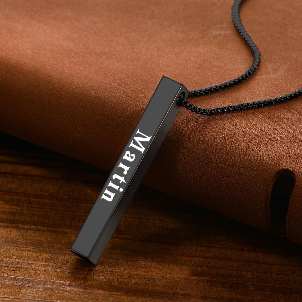Spotify Code Necklace 3D Engraved Vertical Bar Necklace Gifts