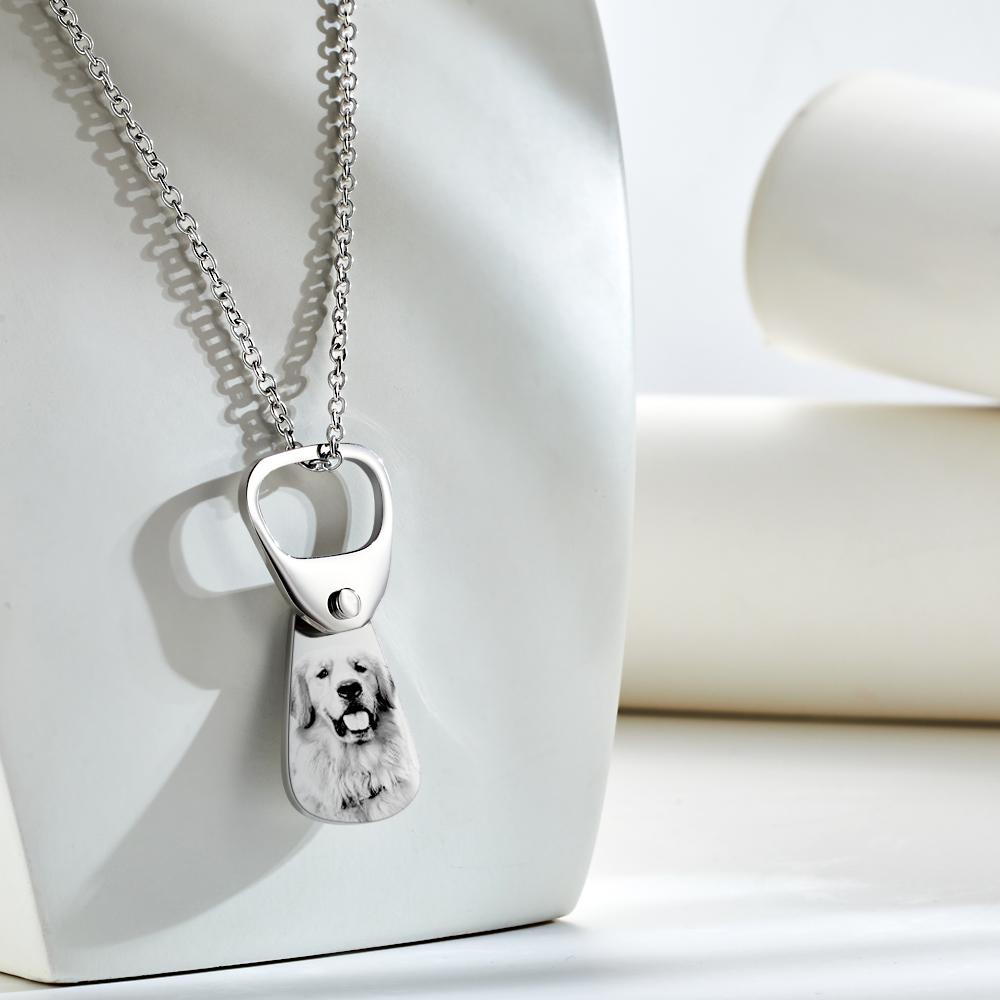 Custom Photo Necklace Cans Necklace Photo Pendant Gift for Pet Lover