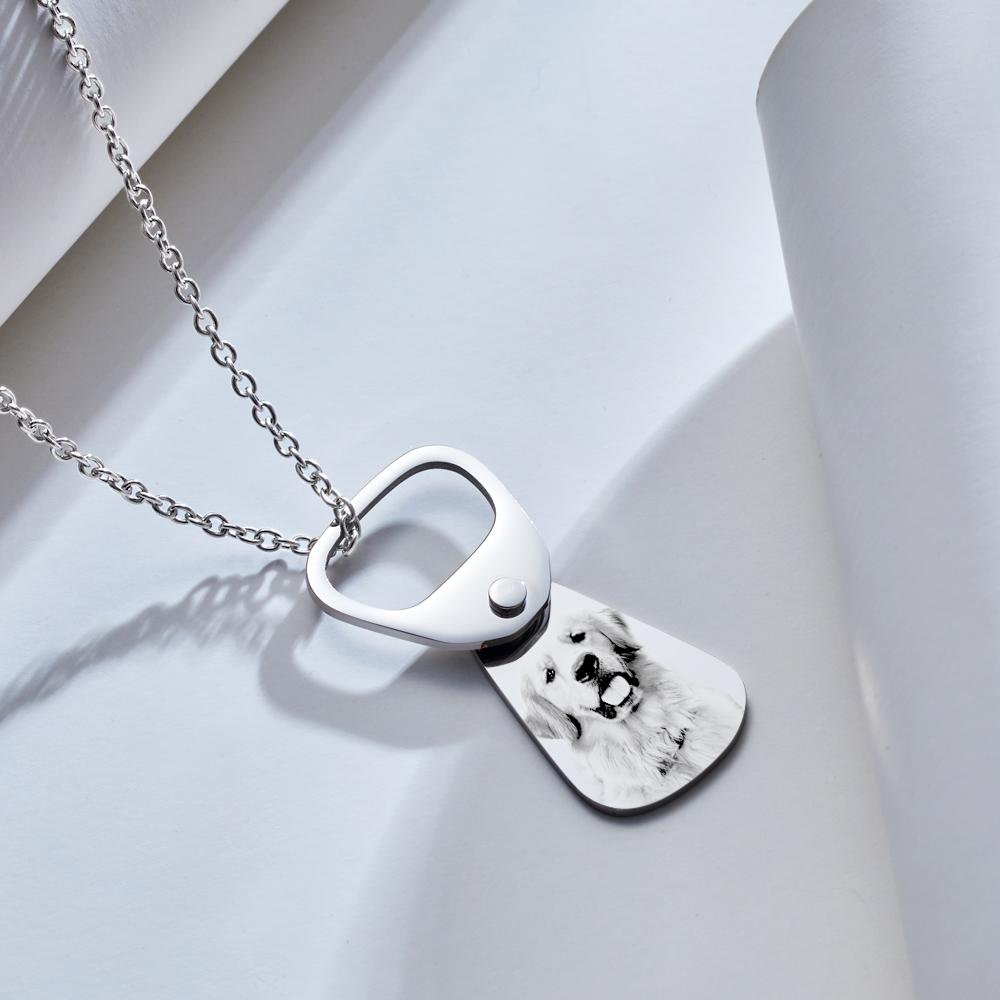 Custom Photo Necklace Cans Necklace Photo Pendant Gift for Pet Lover
