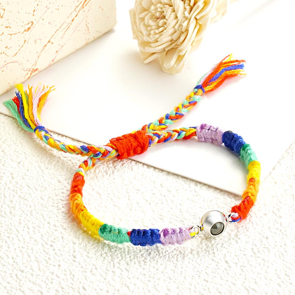Custom Projection Bracelet Colorful Weave Commemorate Gift
