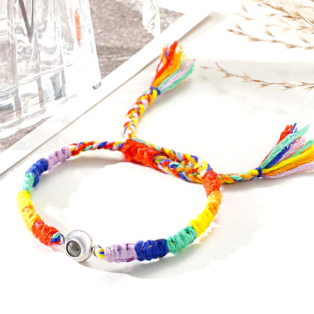 Custom Projection Bracelet Colorful Weave Commemorate Gift