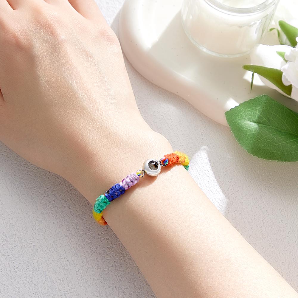 Custom Projection Bracelet Colorful Weave Commemorate Gift