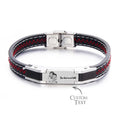 Custom Photo Engraved Bracelet Fashion Leather Men's Gift