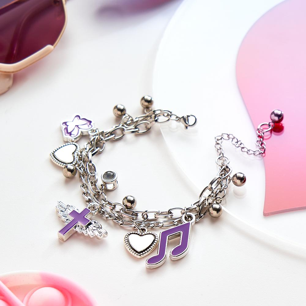 Custom Projection Bracelet Y2K Creative Metal Gift for Her