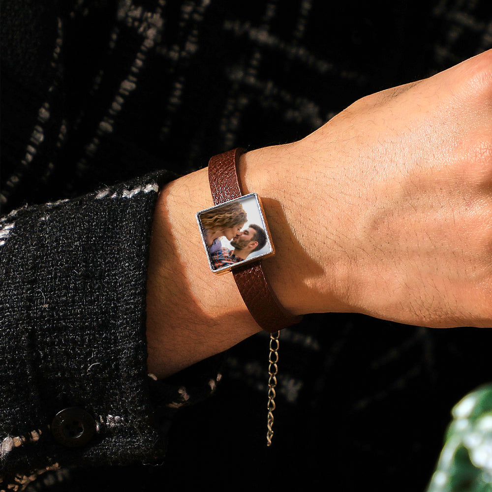 Personalized Photo Leather Bracelet Fashionable Bracelet Accessory For Men