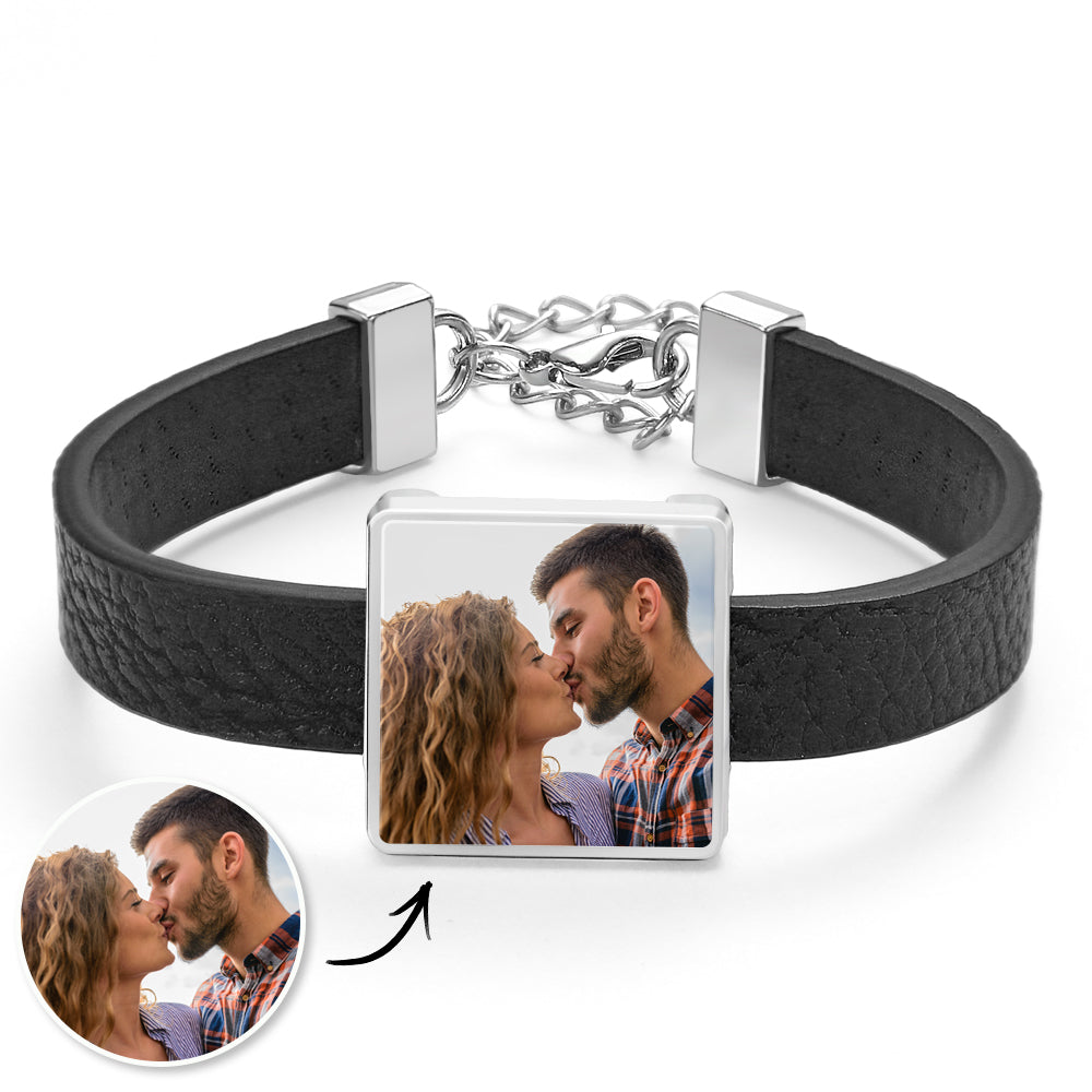 Personalized Photo Leather Bracelet Fashionable Bracelet Accessory For Men
