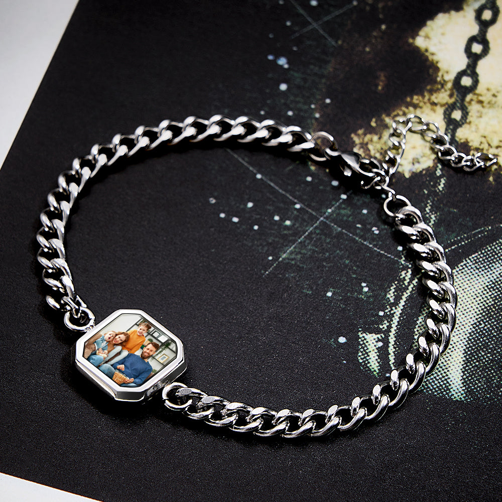 Personalized Temperature-Sensitive Photo Bracelet Magic Photo Men's Bracelet Which Changes Color With Temperature Best Gift For Him