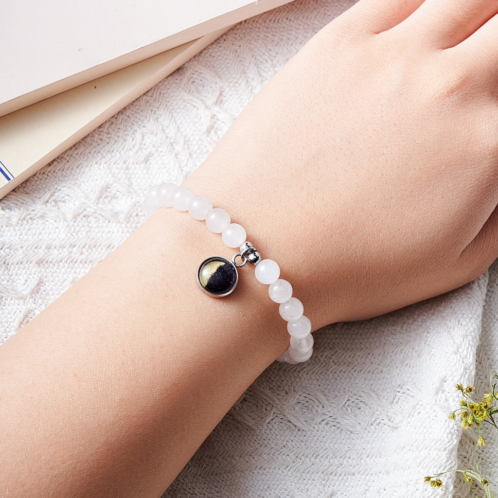 Custom Moon Phase Beads Bracelet Luminous Bracelet Gift for Her