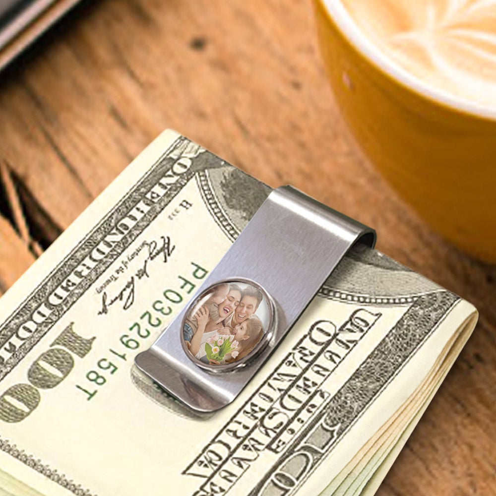 Custom Photo Metal Money Clips Personalized Money Clips Gift for Father Lover Husband