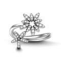 Blossoming Ice Flowers Ring 925 Sterling Silver