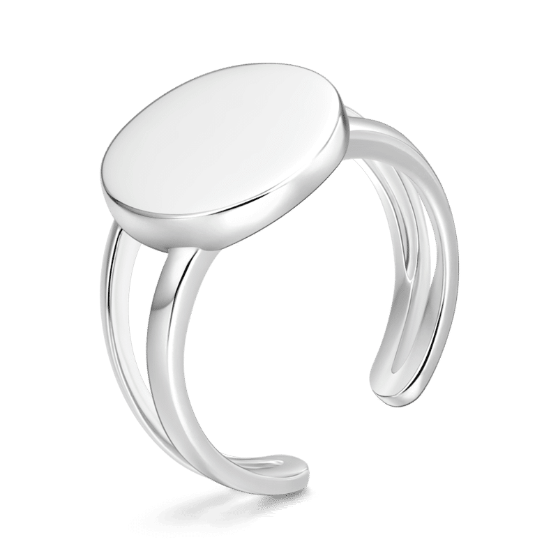 Engraved Monogram Ring Silver