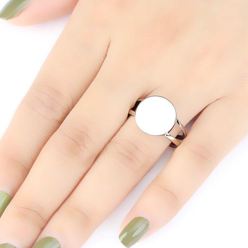 Engraved Monogram Ring Silver