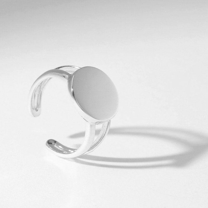Engraved Monogram Ring Silver