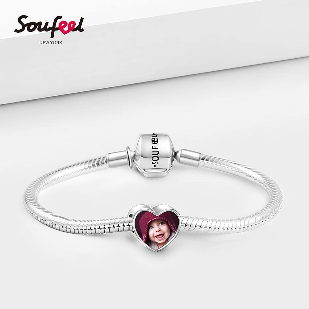 Heart Photo Charm Personalized Charm Sterling Silver
