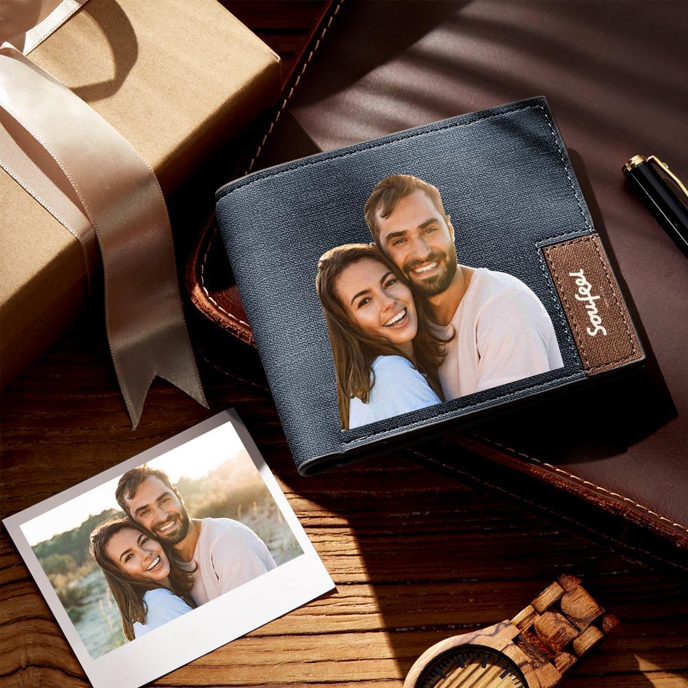 Scannable Spotify Code Wallet Photo Engraved Wallet Gifts for Boyfriend/Husband