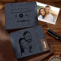 Scannable Music Code Wallet Photo Engraved Wallet Custom Music Song Wallet Gifts for Him