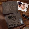 Custom  Photo Wallet with Engraving To Husband Wallet Anniversary Gifts