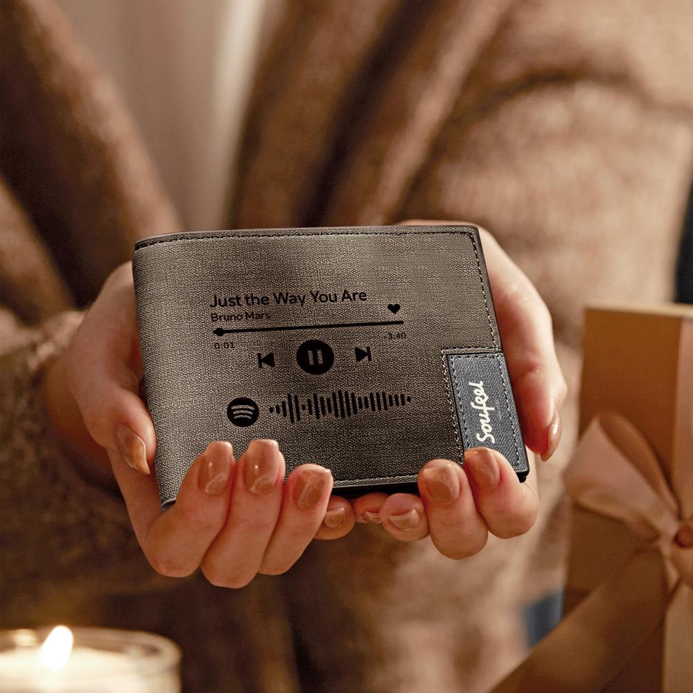 Custom Scannable Spotify Code Wallet Engraved Music Song Wallet Unique Design Gifts for Musicians