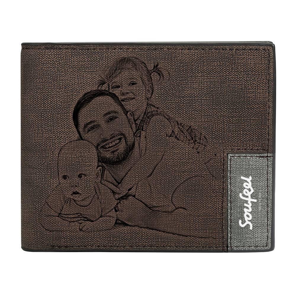 Personalized Wallet Set, Photo Wallet with Engraving Poke Wallet Card for Farther's Day