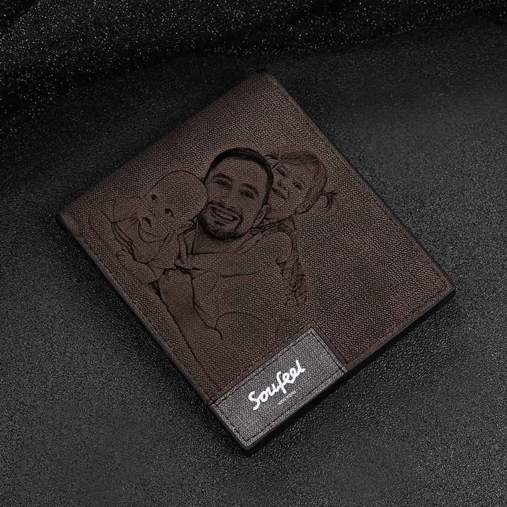 Mens Wallet, Personalized Wallet, Photo Wallet with Engraving Gifts for Men