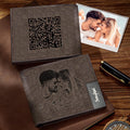 Scannable QR Code Wallet Photo Engraved Wallet Custom Link Memorial Gifts
