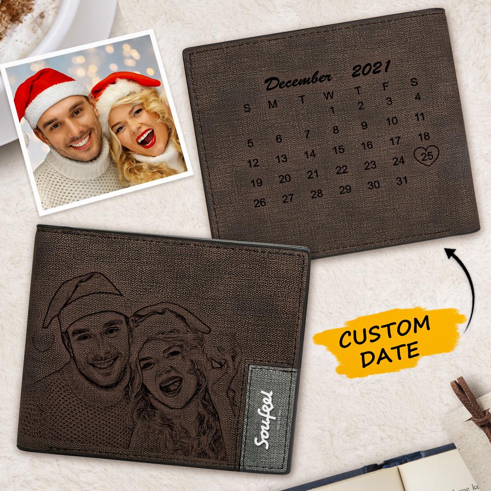 Christmas Wallets - Custom Photo Wallets Engraved Calendar Wallets For Family