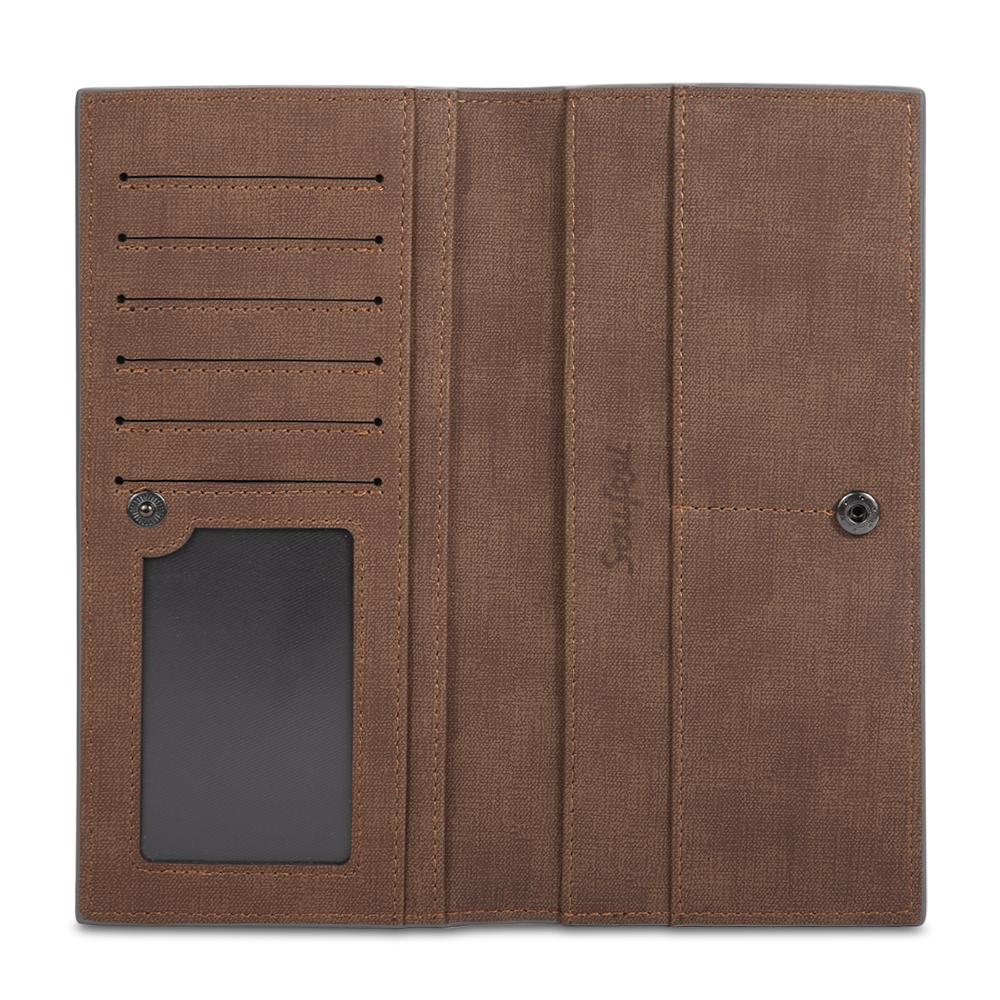 Men's Long Style Bifold Custom Inscription Photo Engraved Wallet - For Couple