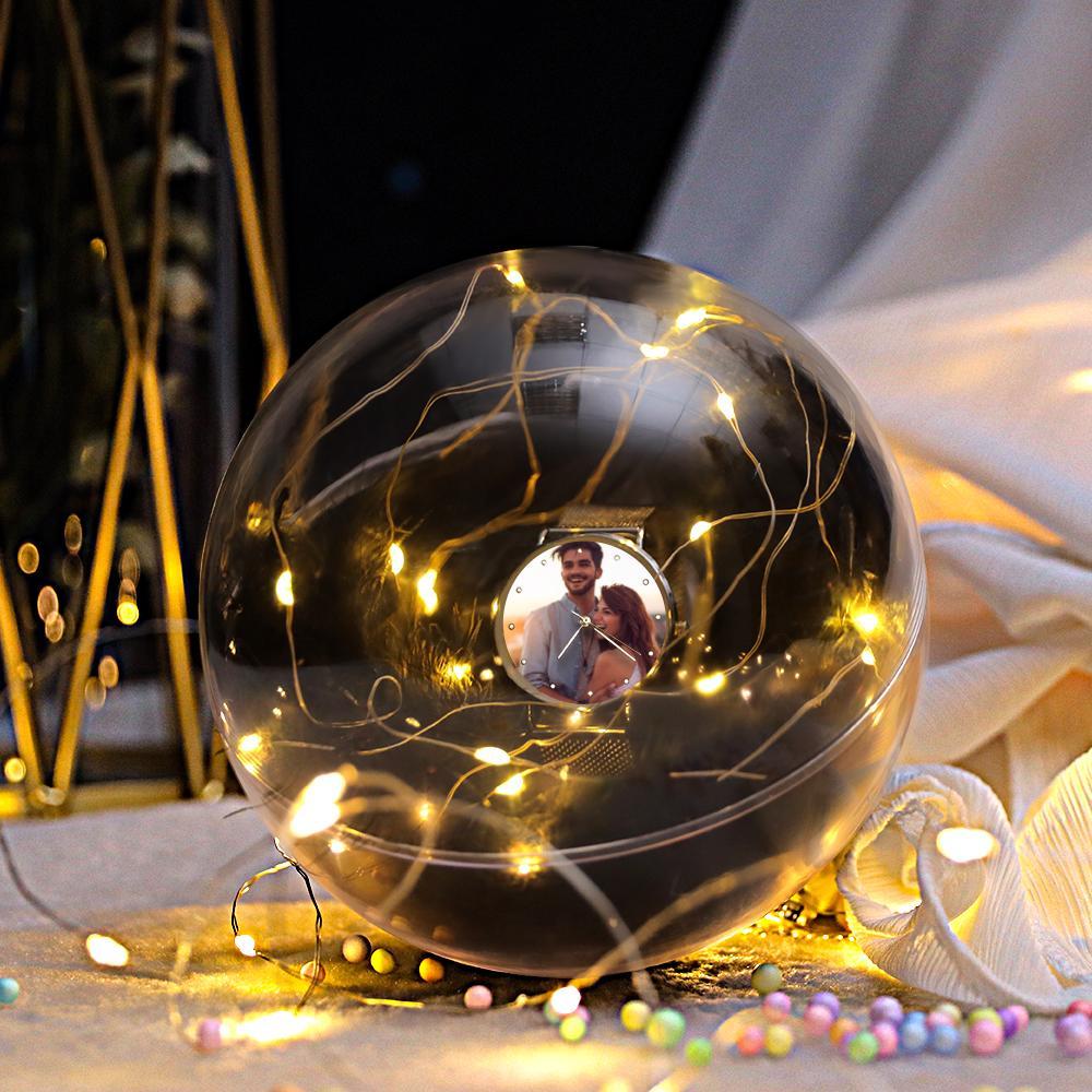 Transparent Plastic Ball Light String Gray Feather Three-piece Suit Creative Gift Combination