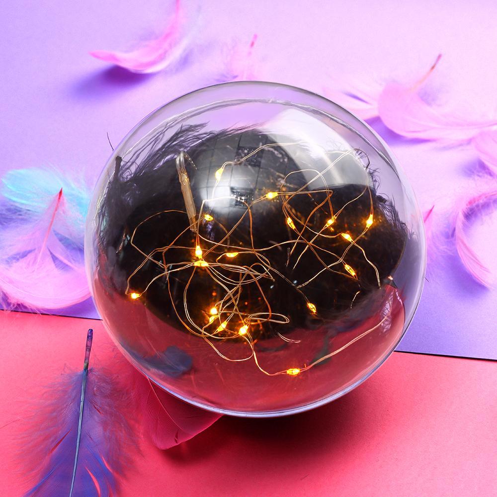 Transparent Plastic Ball Light String Gray Feather Three-piece Suit Creative Gift Combination