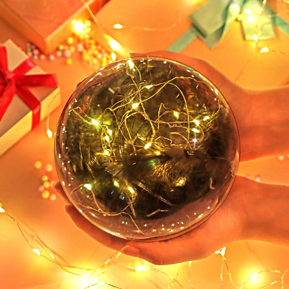 Transparent Plastic Ball Light String Gray Feather Three-piece Suit Creative Gift Combination