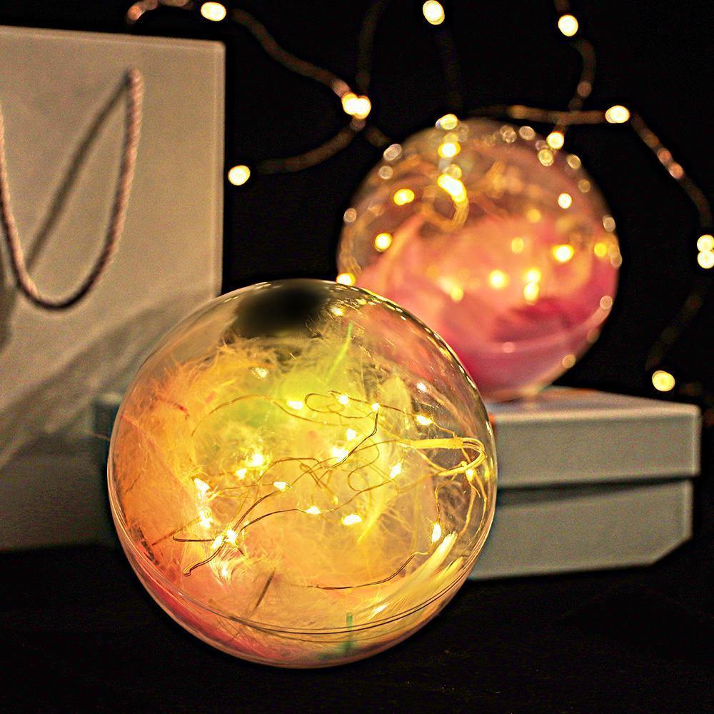 Transparent Plastic Ball Light String Macaron Mix Feather Three-piece Suit Creative Gift Combination