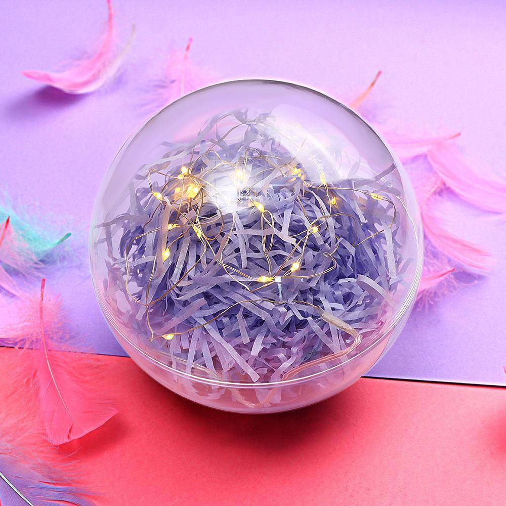 Transparent Round Plastic Ball Color Light String Light Purple Raffia Shredded Paper Silk Three-piece Suit Creative Gift Combination