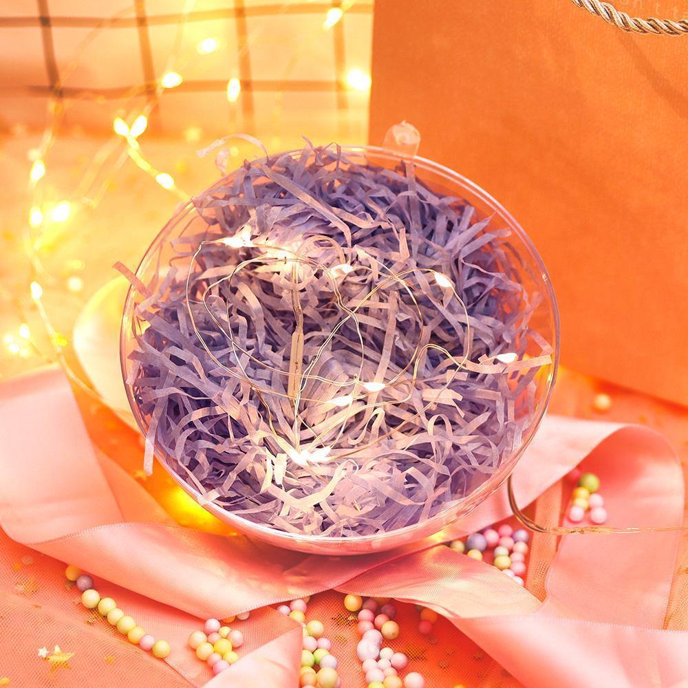 Transparent Round Plastic Ball Color Light String Light Purple Raffia Shredded Paper Silk Three-piece Suit Creative Gift Combination