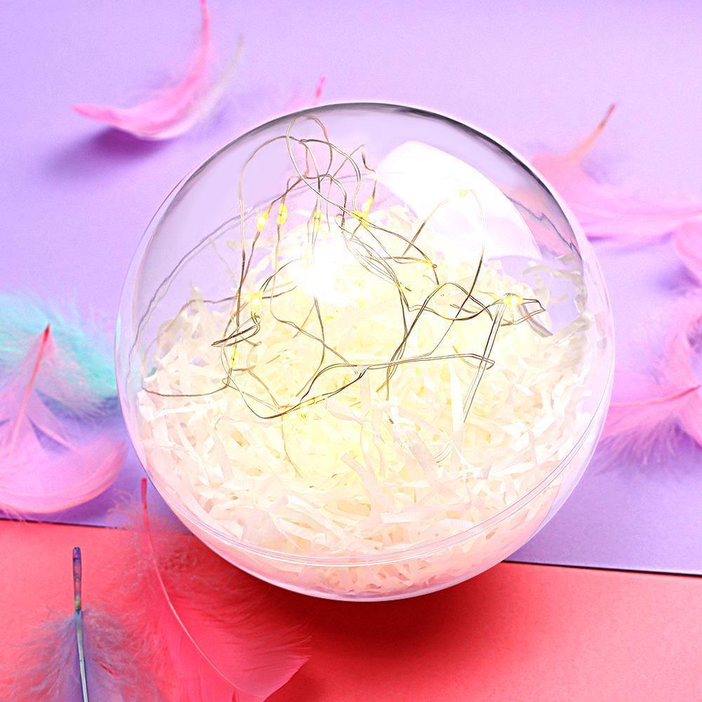 Transparent Round Plastic Ball Color Light String Creamy-white Raffia Shredded Paper Silk Three-piece Suit Creative Gift Combination