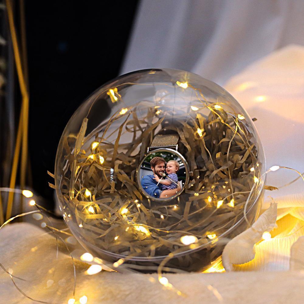 Transparent Round Plastic Ball Color Light String Dark Gray Raffia Shredded Paper Silk Three-piece Suit Creative Gift Combination