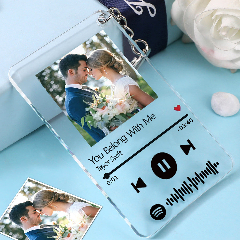 Custom NFC Music Keychain Custom Scannable Spotify Code Photo Keychain Acrylic Keychain Music Gift