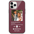 Custom Spotify Code Music iPhone Case with Text Scannable Engraved Custom Music Song Tempered Glass - Purple