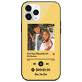 Custom Spotify Code Music iPhone Case with Text Scannable Engraved Custom Music Song Tempered Glass  - Yellow