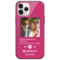 Custom Spotify Code Music iPhone Case with Text Scannable Engraved Custom Music Song Tempered Glass  - Pink