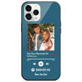 Custom Spotify Code Music iPhone Case with Text Scannable Engraved Custom Music Song Tempered Glass  - Blue