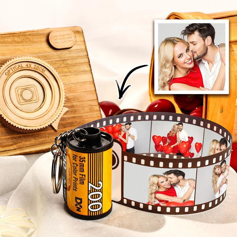 5 Pics Custom Photo Camera Roll Keychain with Pictures Customized Photo Gifts for Friend