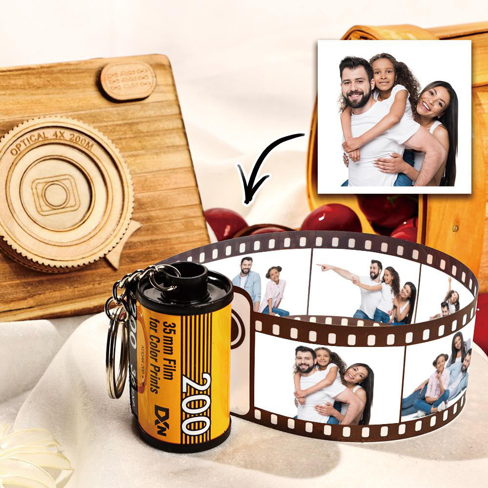 5 Pics Custom Photo Camera Roll Keychain with Pictures Customized Photo Gifts for Friend