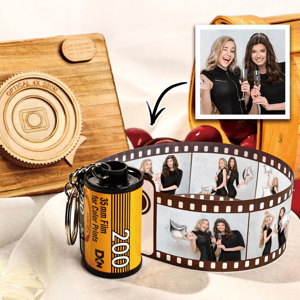 Scannable Music Code Camera Roll Keychain Music Photo Engraved Film Keychain Memorial Gifts 20 Pics