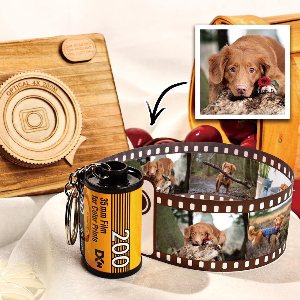 20 Pics Photo Camera Roll Keychain with Pictures Customized Photo Gift Best Gifts